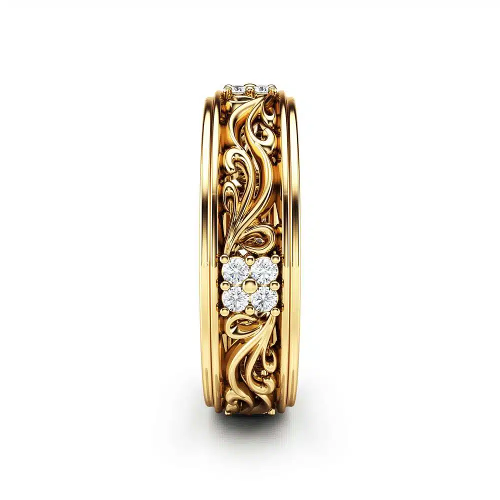 Women Wedding Band Unique Wedding Ring Diamond Wedding Band For Her