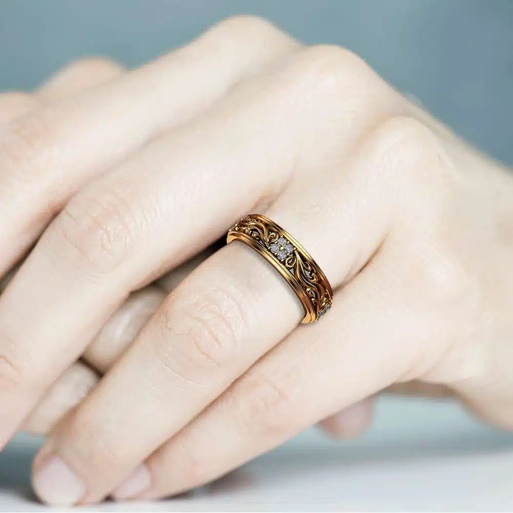 Women Wedding Band Unique Wedding Ring Diamond Wedding Band For Her