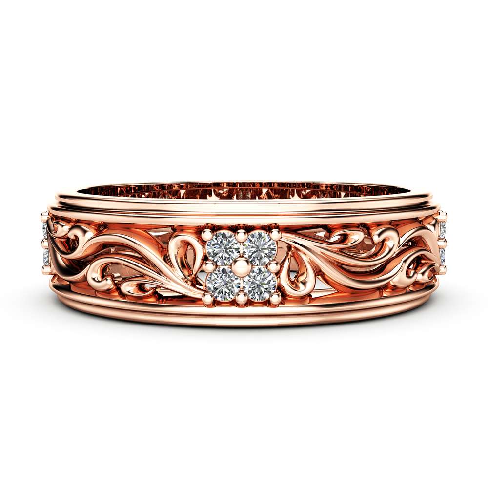 Diamond Wedding Band Rose Gold Wedding Band Women Wedding Band 1 Diamond Wedding Band Rose Gold Wedding Band Women Wedding Band