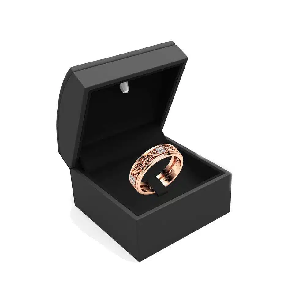 Diamond Wedding Band Rose Gold Wedding Band Women Wedding Band 4 Diamond Wedding Band Rose Gold Wedding Band Women Wedding Band