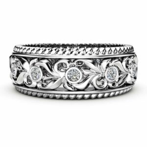 Unique Wedding Ring For Her Women Wedding Band  Diamond Wedding Band