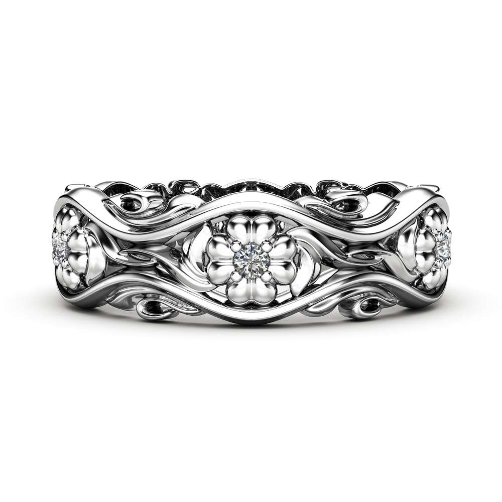 Women Wedding Band Diamond Wedding Band Gold Wedding Ring For Her 1 Women Wedding Band Diamond Wedding Band Gold Wedding Ring For Her