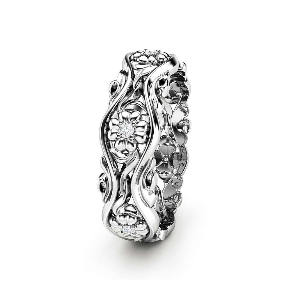 Women Wedding Band Diamond Wedding Band Gold Wedding Ring For Her 2 Women Wedding Band Diamond Wedding Band Gold Wedding Ring For Her