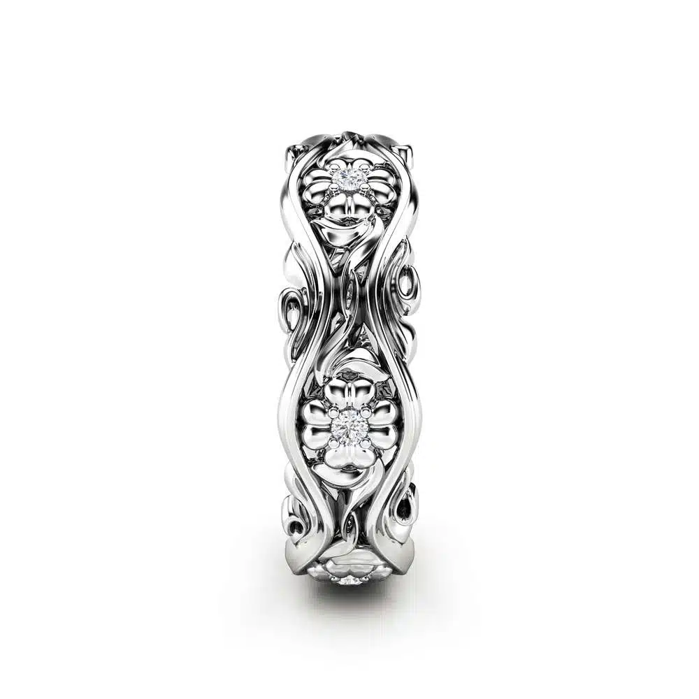 Women Wedding Band Diamond Wedding Band Gold Wedding Ring For Her 3 Women Wedding Band Diamond Wedding Band Gold Wedding Ring For Her