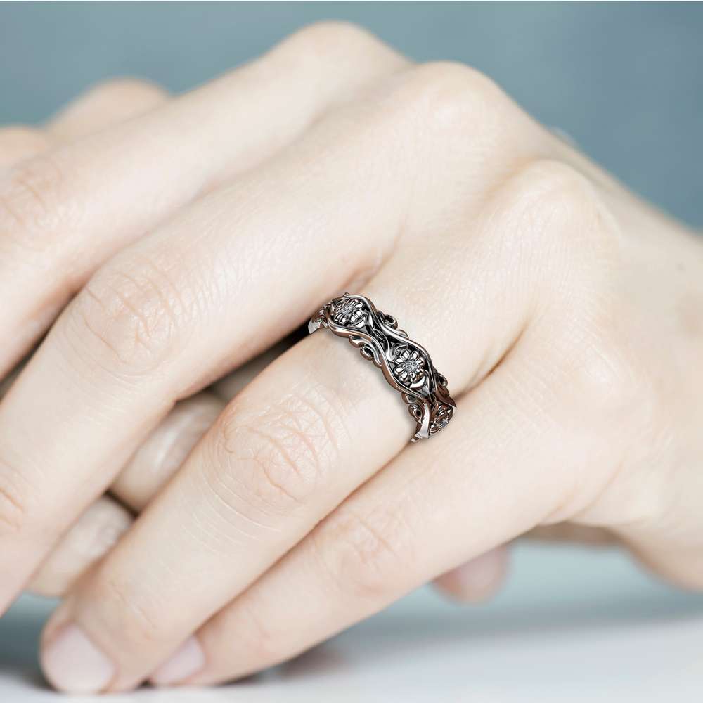 Women Wedding Band Diamond Wedding Band Gold Wedding Ring For Her 5 Women Wedding Band Diamond Wedding Band Gold Wedding Ring For Her