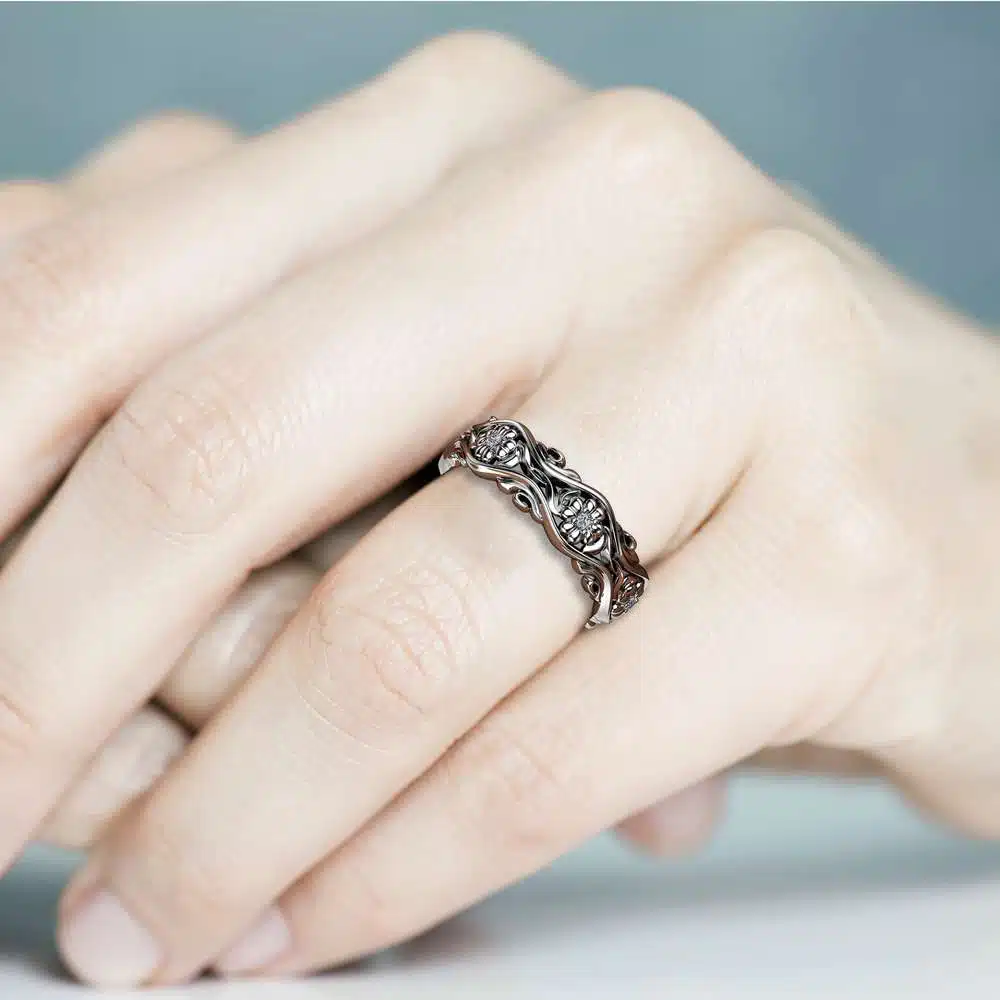 Women Wedding Band Diamond Wedding Band Gold Wedding Ring For Her 5 Women Wedding Band Diamond Wedding Band Gold Wedding Ring For Her