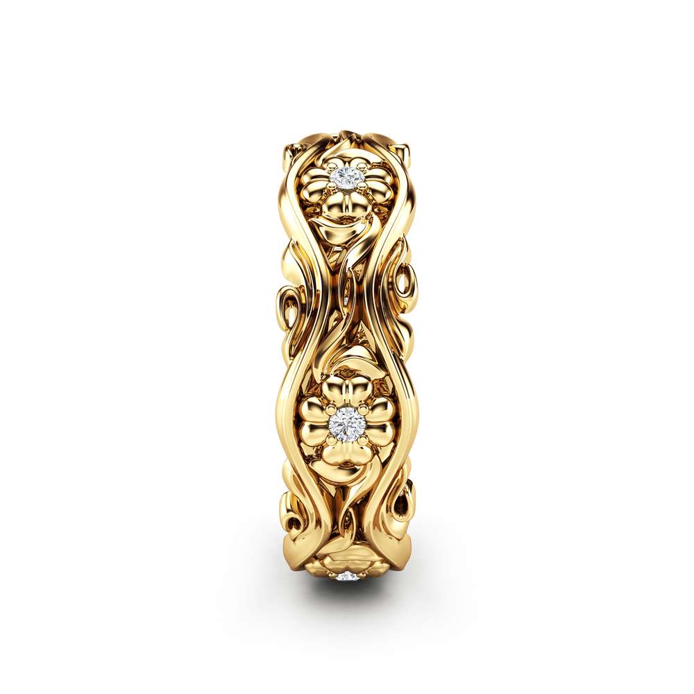 Women Wedding Band Diamond Wedding Band Gold Wedding Ring