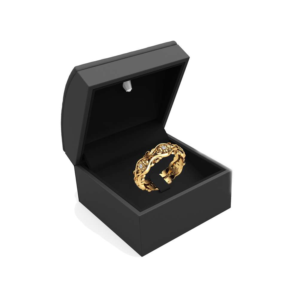 Women Wedding Band Diamond Wedding Band Gold Wedding Ring