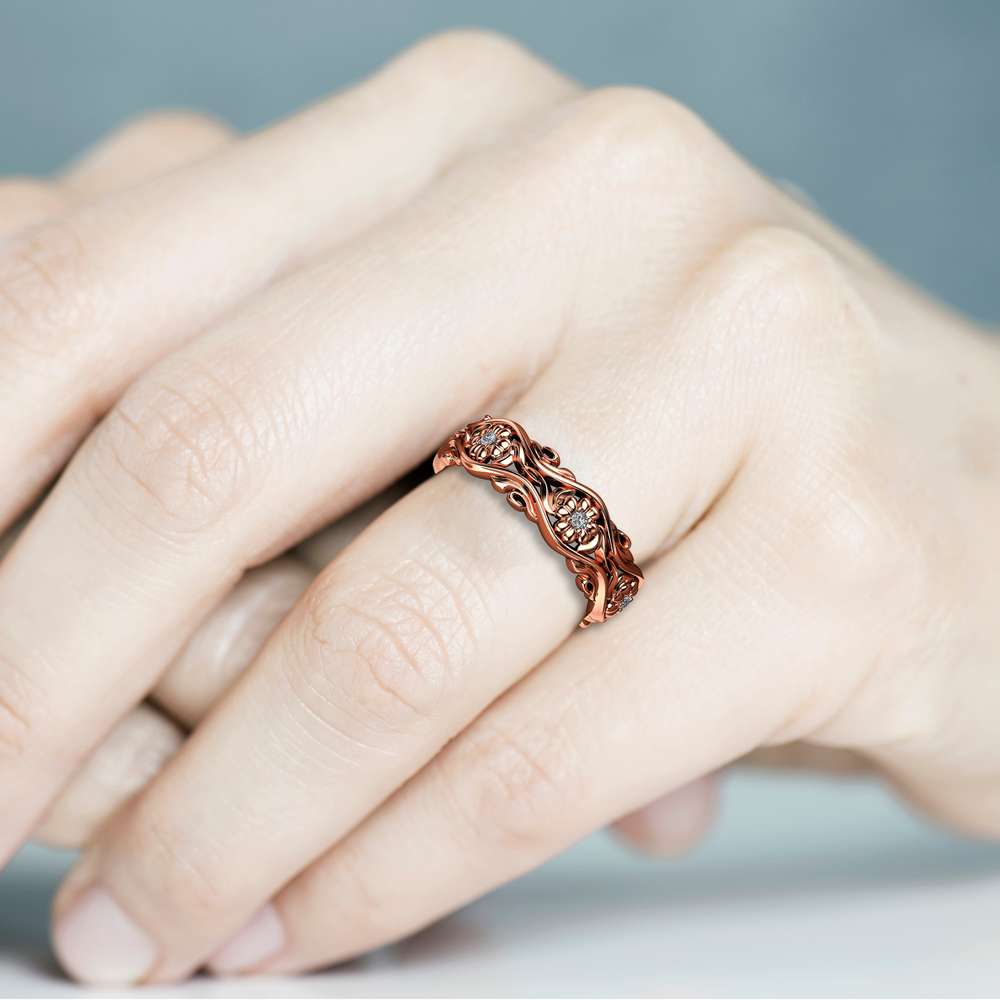 Rose Gold Wedding Band Women Wedding Band Diamond Wedding Band 5 Rose Gold Wedding Band Women Wedding Band Diamond Wedding Band