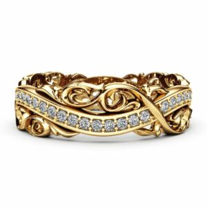 Women Wedding Band Diamond Wedding Band Unique Wedding Band