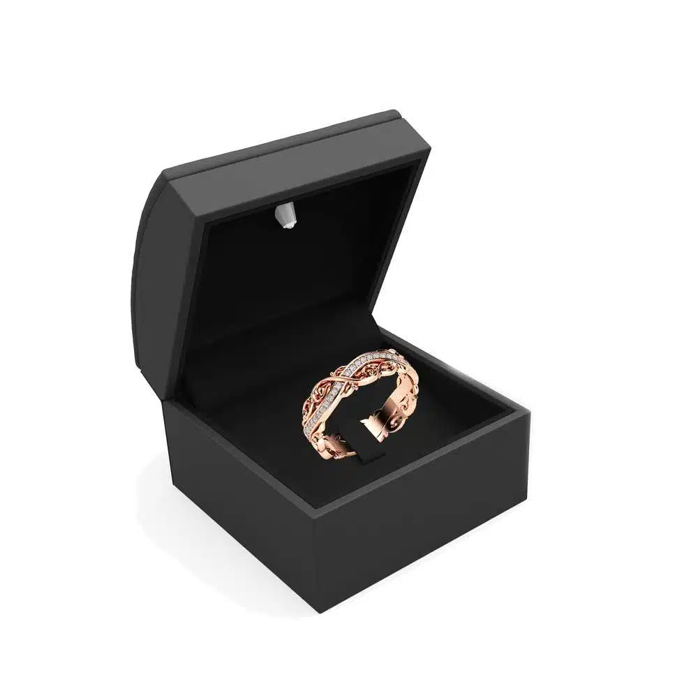 Rose Gold Wedding Band Diamond Wedding Band Unique Wedding Band