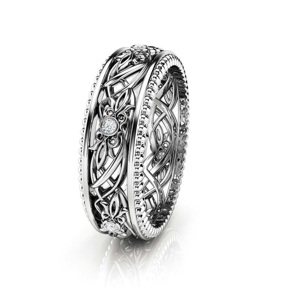Art Deco Wedding Band Women Wedding Ring Diamond Wedding Band 2 Art Deco Wedding Band Women Wedding Ring Diamond Wedding Band