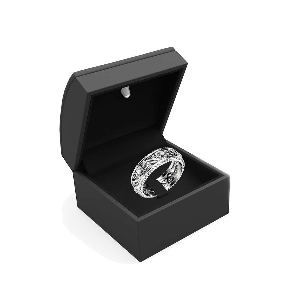 Art Deco Wedding Band Women Wedding Ring Diamond Wedding Band