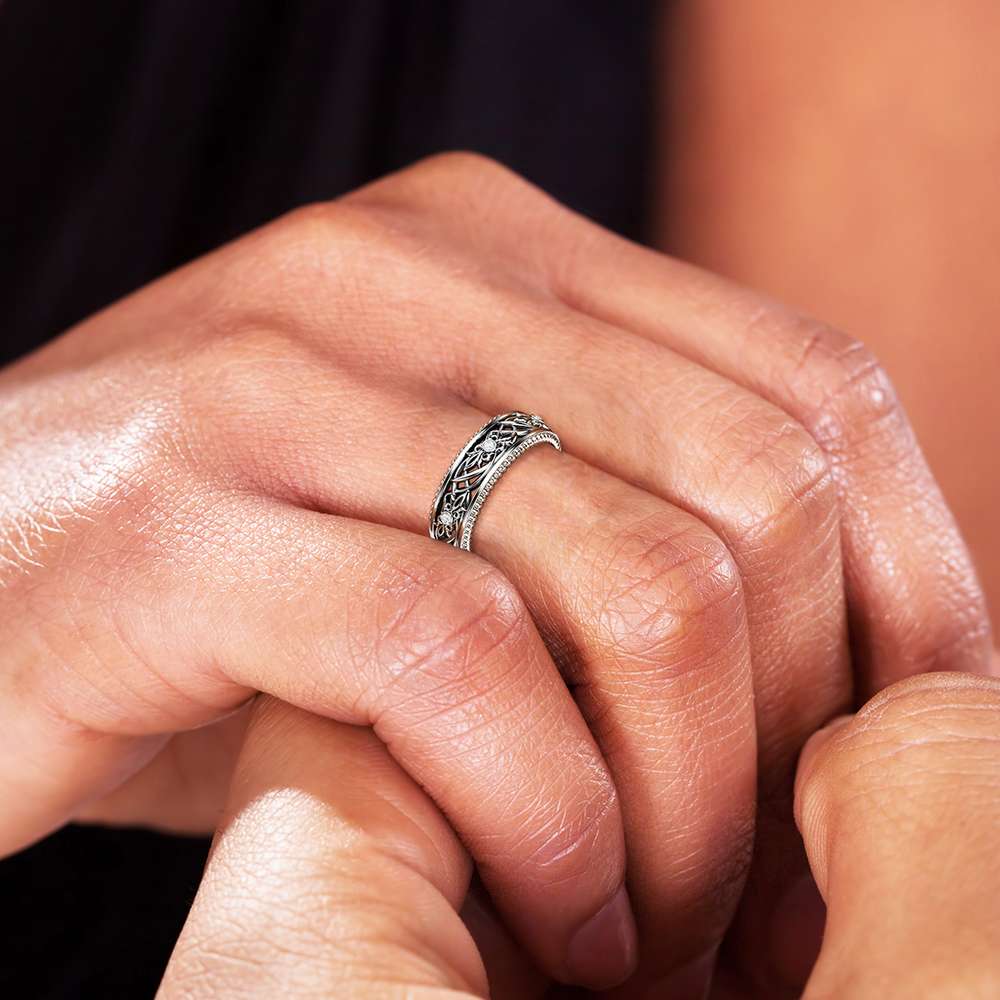 Art Deco Wedding Band Women Wedding Ring Diamond Wedding Band