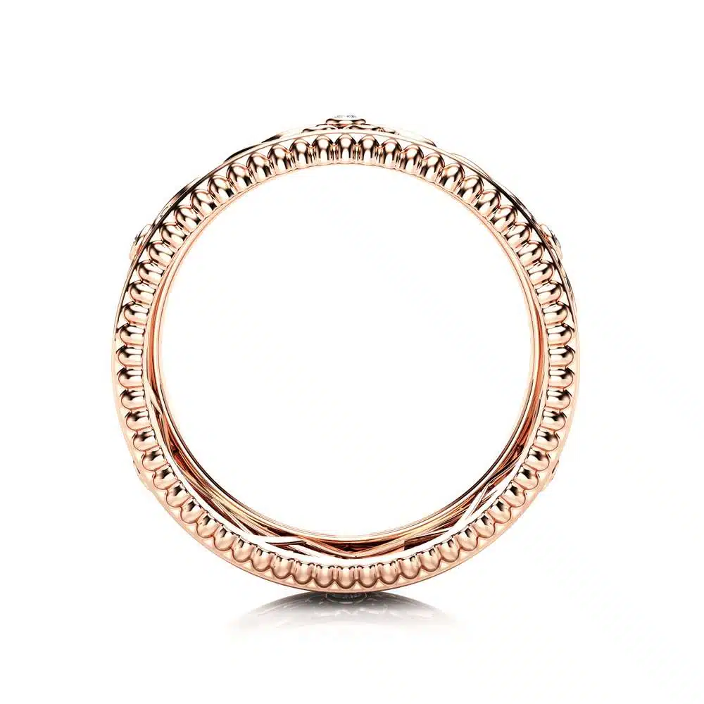 Art Deco Wedding Band Women Wedding Ring Rose Gold Wedding Band