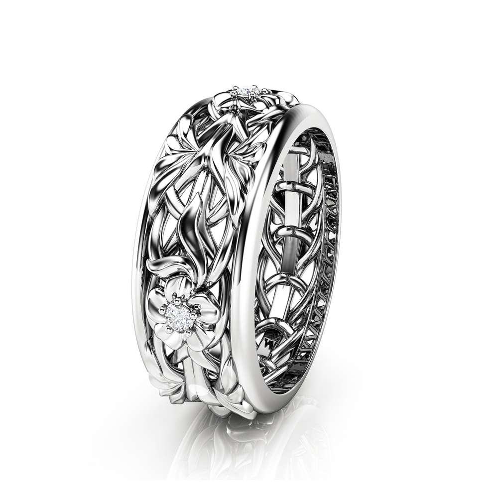 Unique Wedding Band Women Wedding Band Diamond Wedding Band Custom Bands