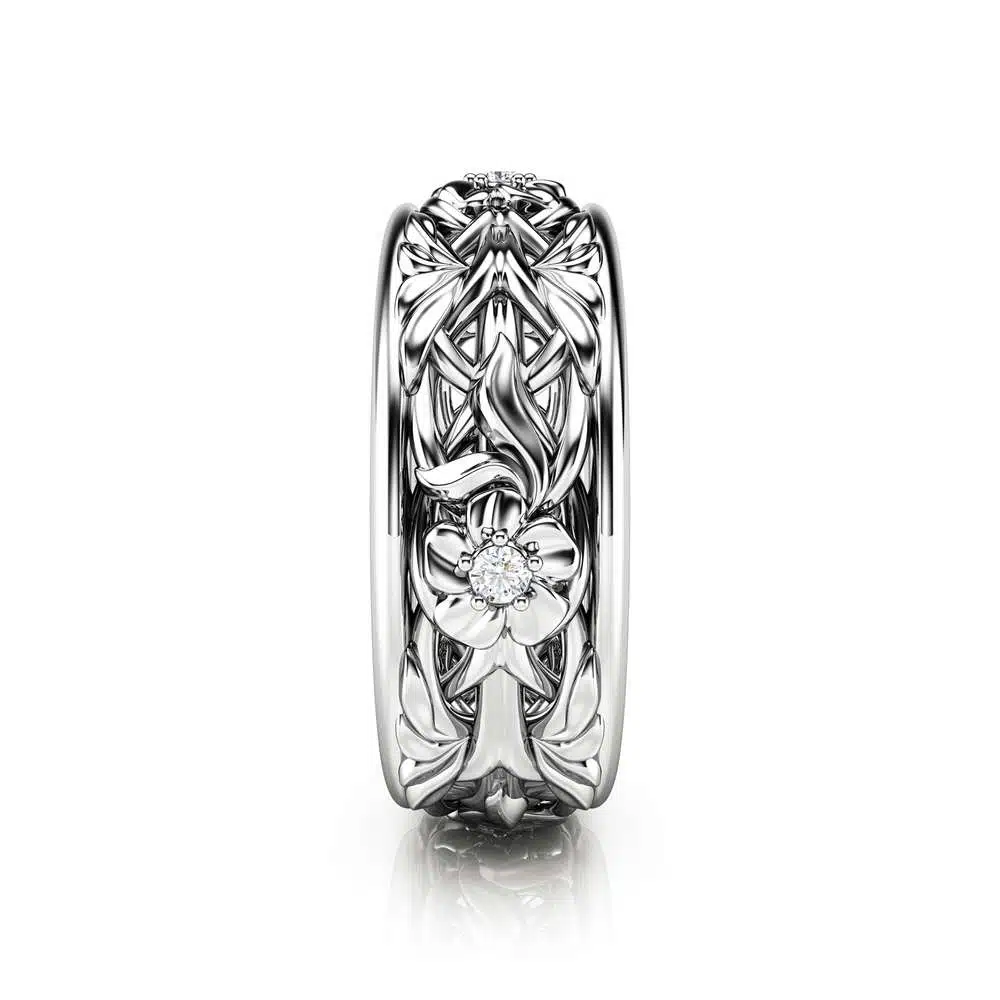 Unique Wedding Band Women Wedding Band Diamond Wedding Band Custom Bands