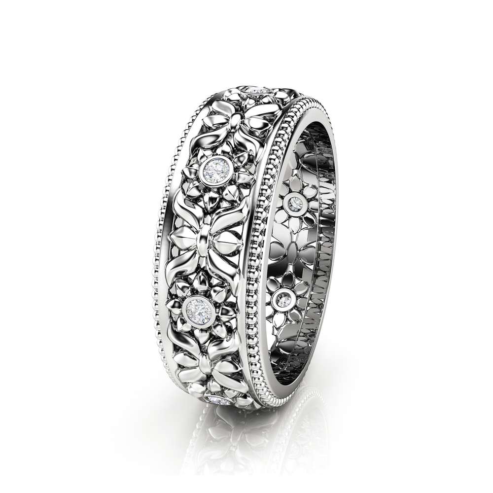 Diamond Wedding Band Unique Wedding Band Dainty Wedding Band 2 Diamond Wedding Band Unique Wedding Band Dainty Wedding Band