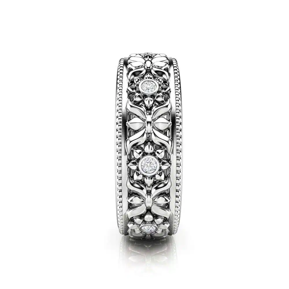 Diamond Wedding Band Unique Wedding Band Dainty Wedding Band 3 Diamond Wedding Band Unique Wedding Band Dainty Wedding Band