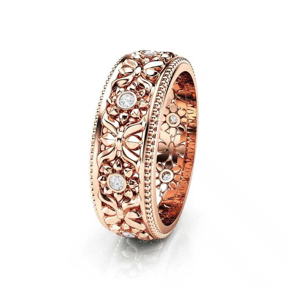 Rose Gold Wedding Band Women Wedding Ring Diamond Wedding Band 2 Rose Gold Wedding Band Women Wedding Ring Diamond Wedding Band