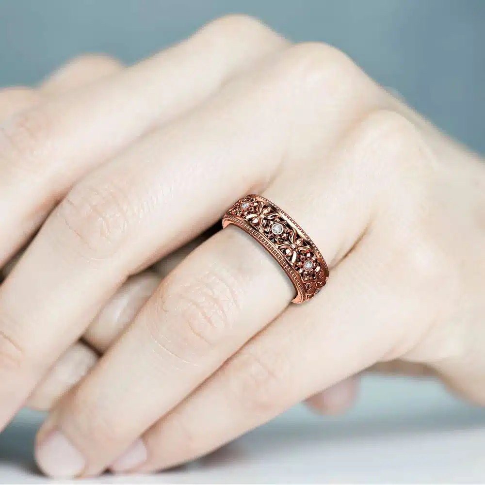 Rose Gold Wedding Band Women Wedding Ring Diamond Wedding Band 6 Rose Gold Wedding Band Women Wedding Ring Diamond Wedding Band