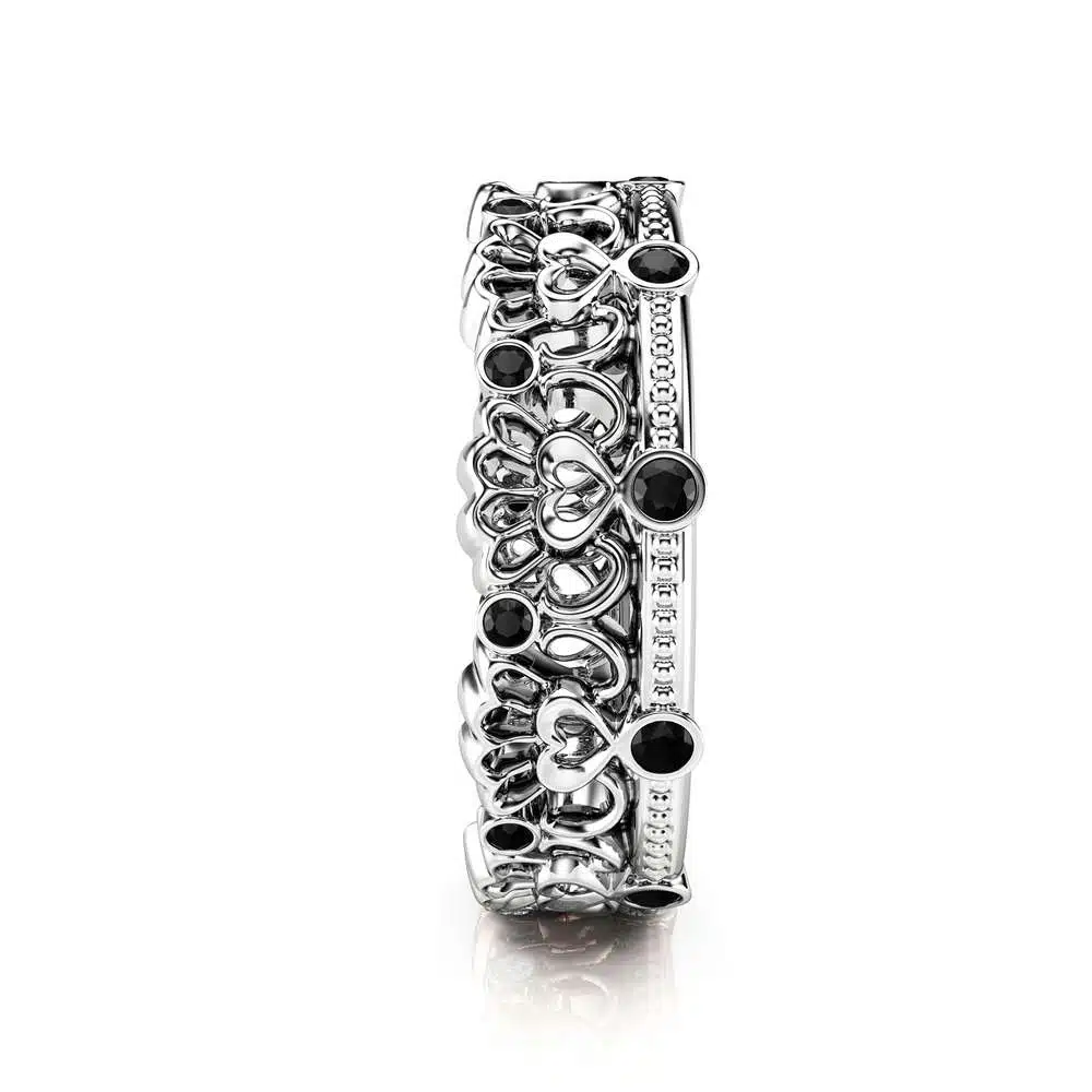 Black Diamond Wedding Band Unique Wedding Band Women Wedding Band
