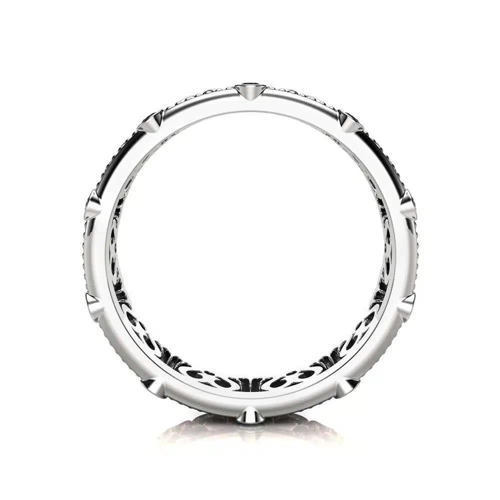 Black Diamond Wedding Band Unique Wedding Band Women Wedding Band
