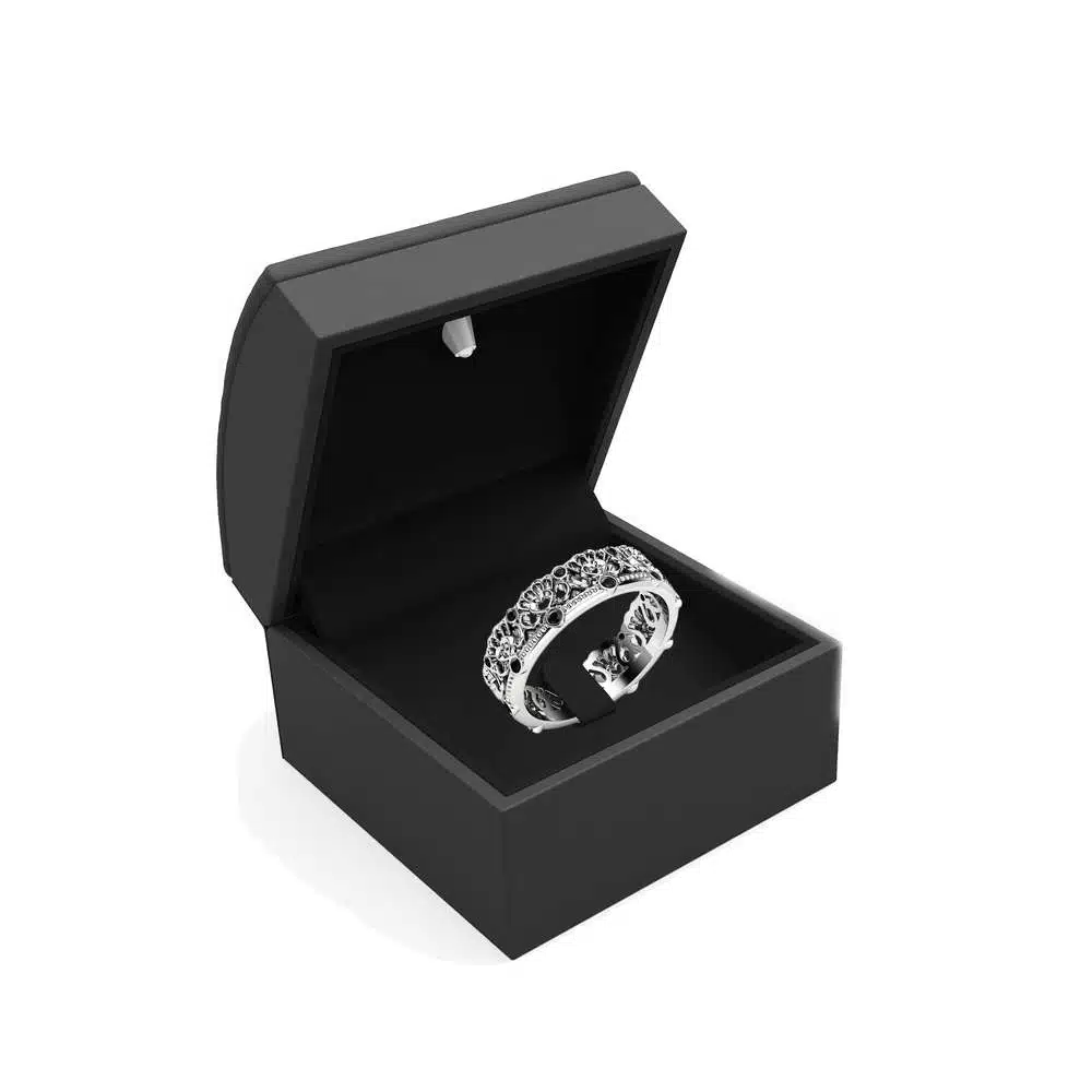 Black Diamond Wedding Band Unique Wedding Band Women Wedding Band
