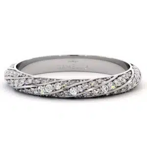 Lab Diamonds Half Eternity Twisted Ring