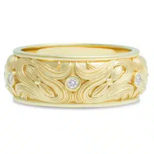 Lab Diamonds Wedding Band Gold by Camellia
