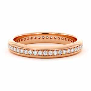 Wedding Diamonds Ring For Woman 14K Rose Gold Eternity Diamonds Ring For Her 3.3 mm