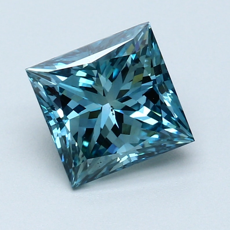 Natural Blue Princess Diamond 1 Carat SI1 Natural Blue Princess Diamond 1 Carat SI1