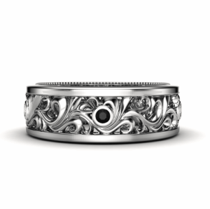 Unique Black Diamonds Mens Matching Band