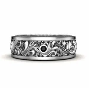 Unique Black Diamonds Mens Matching Band