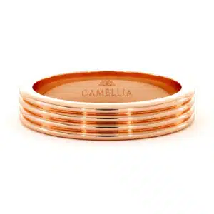 Unique Design 14k Rose Gold Women Wedding band 4mm