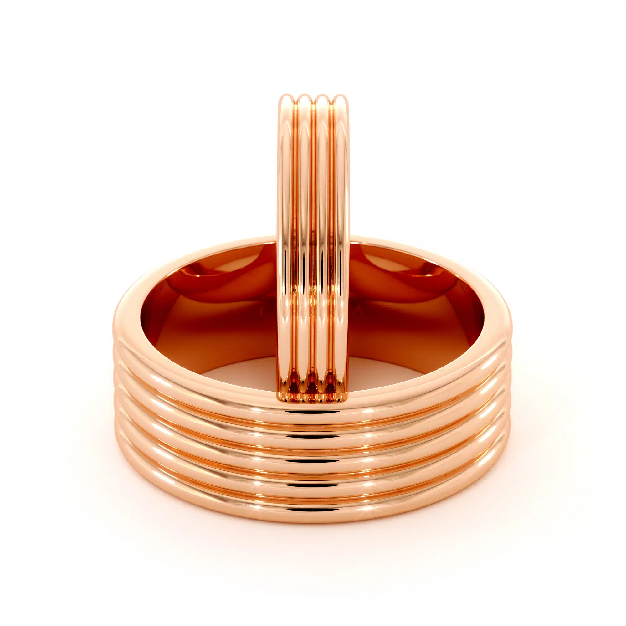 Unique 14k rose gold women band (7)