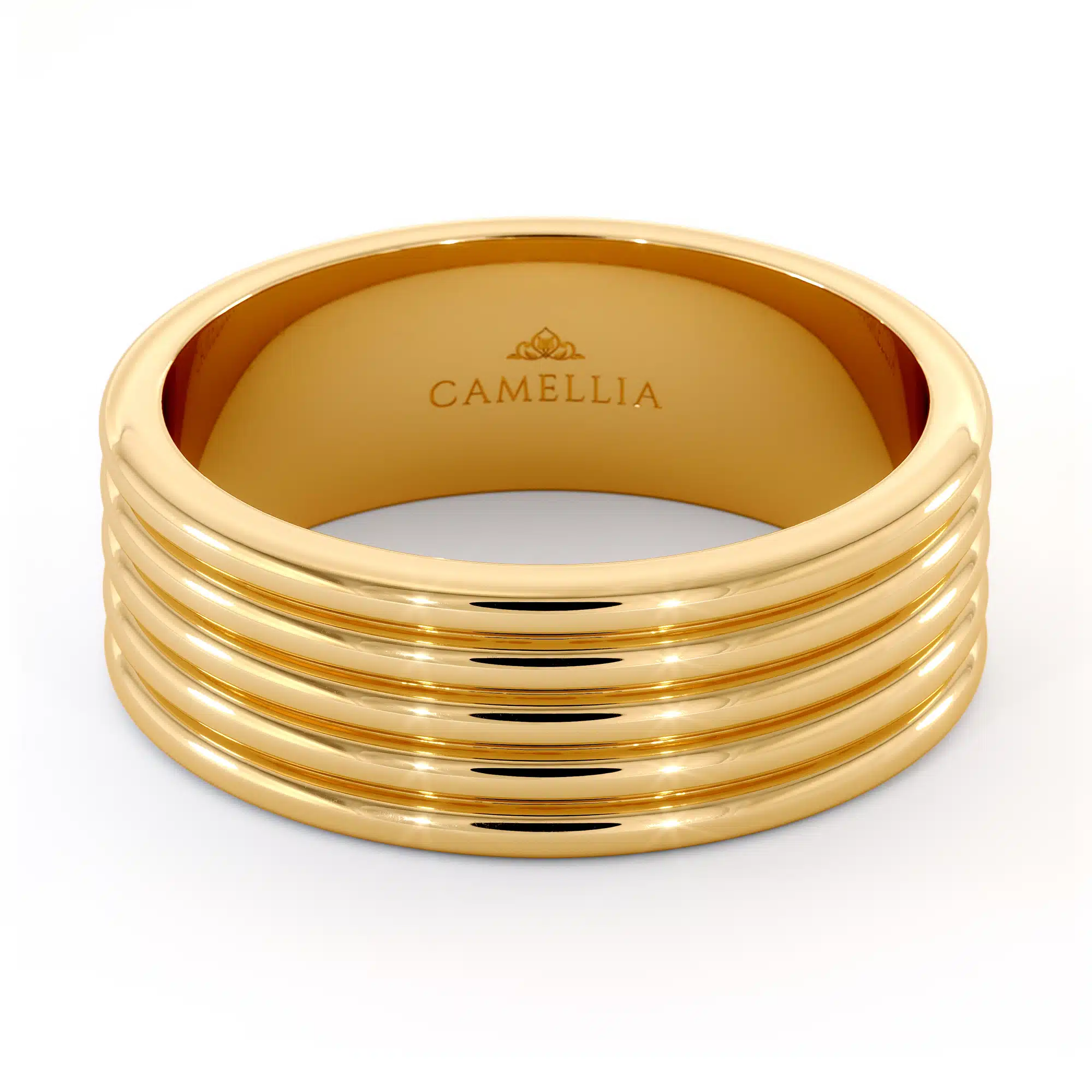 Unique 14k yellow gold men band (1)