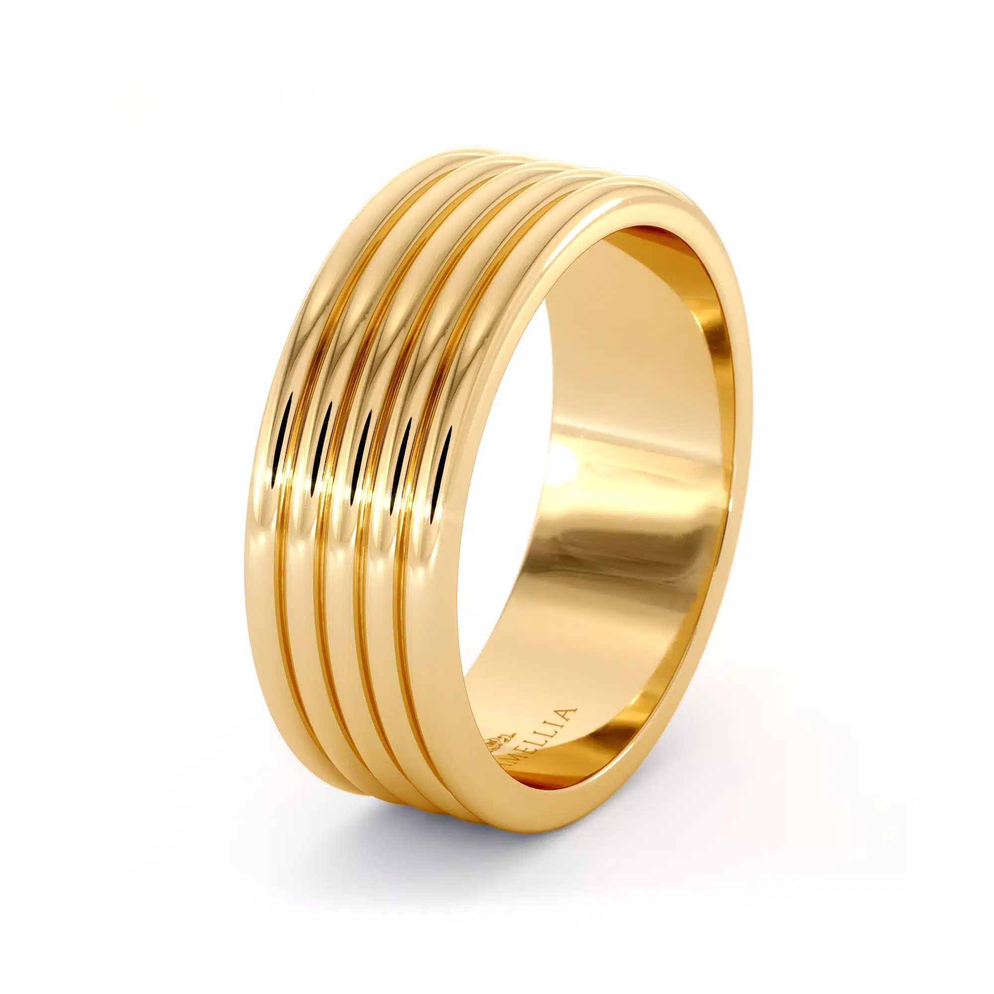 Unique 14k yellow gold men band (5)