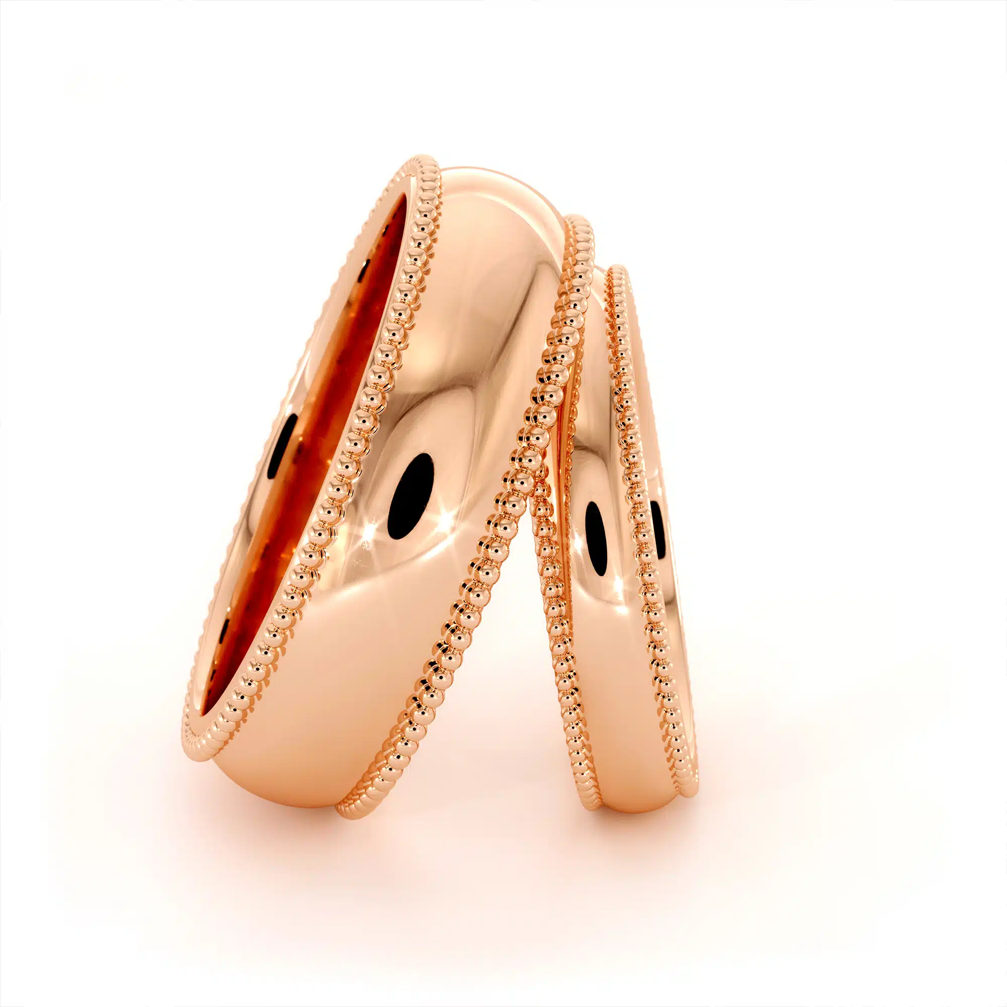 BI-0021A Unique Milgrain rose gold set bands (1)