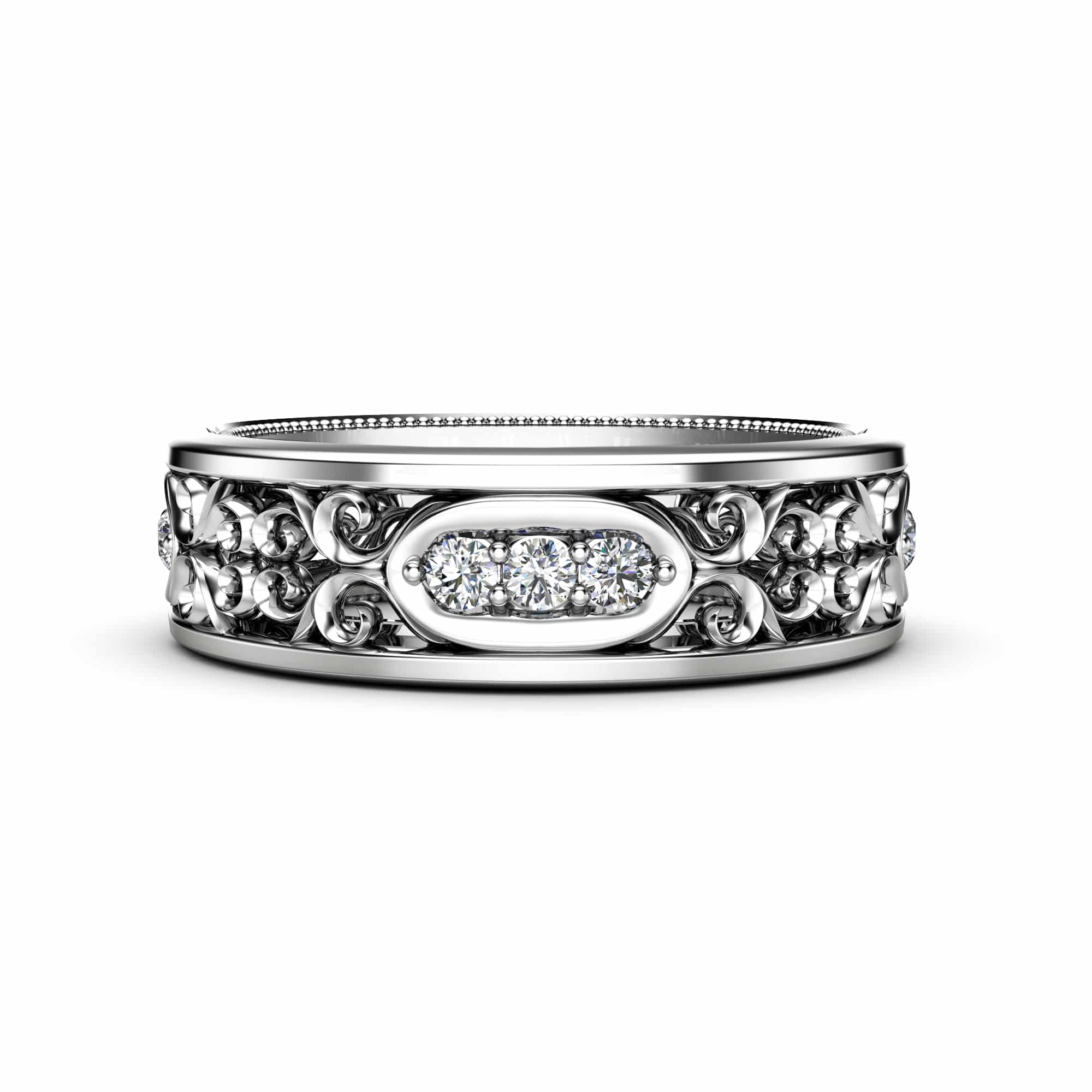 MB34 Unique White Gold diamond band