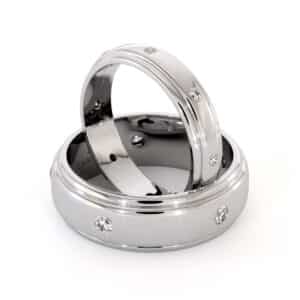 Lab Diamonds Classic Wedding Matching Bands His And Her Set-14K White Gold 4.5/7 mm