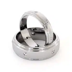 Lab Diamonds Classic Wedding Matching Bands His And Her Set-14K White Gold 4.5/7 mm