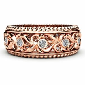 Lab Diamonds Rose Gold Wedding Band Ladies