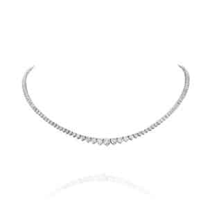 De Garde Tennis 14k Gold Graduated Diamond Necklace Luxury Fine Jewelry for Women