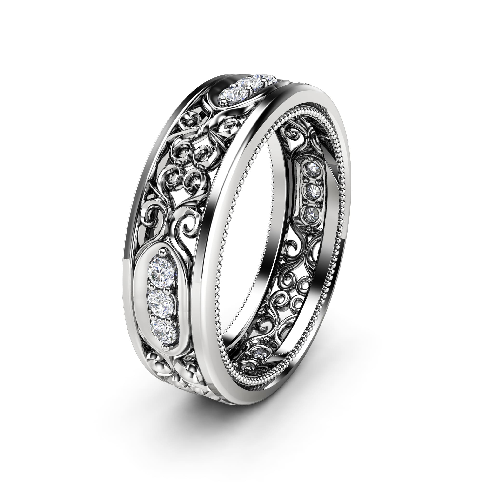 MB34 White Gold diamond band