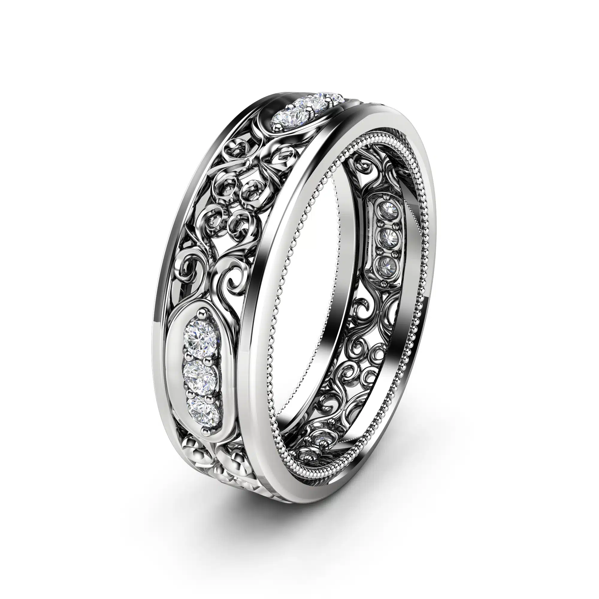 MB34 White Gold diamond band