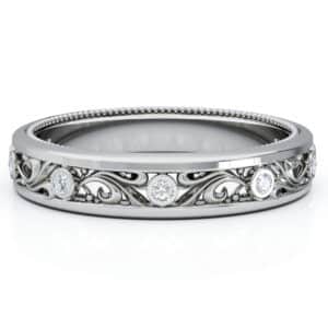 Filigree Half Eternity Diamonds Ring