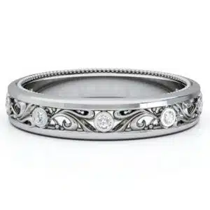 Filigree Half Eternity Diamonds Ring