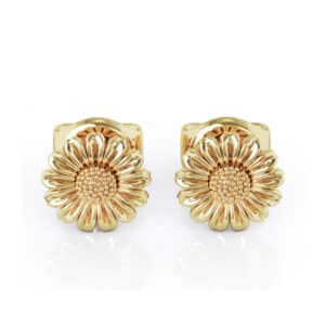 Sunflower Gold Earrings Elegant Floral Design