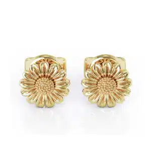 Sunflower Gold Earrings Elegant Floral Design